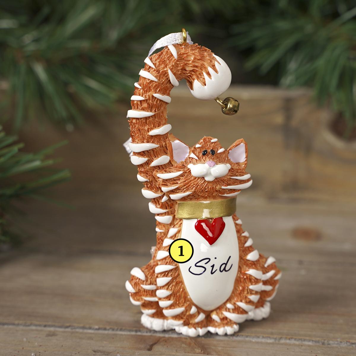 Orange Cat with Bell Christmas Ornament – Christmas Place