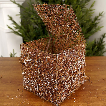 White Natural Wire Mesh Box - Christmas Place