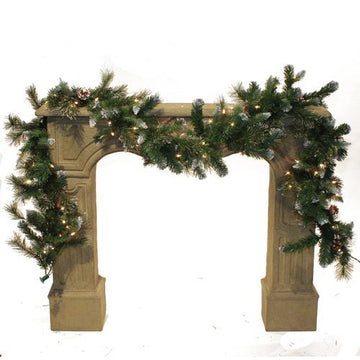 9ft Lighted Mix Snow Pine