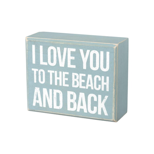 Beach And Back Box Sign