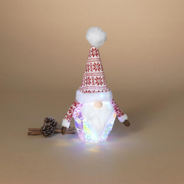 14in Lighted Holographic Gnome With Remote