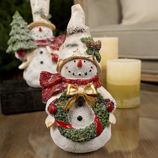 Lighted Holiday Snowman 2 Styles Available Wreath - Christmas Place