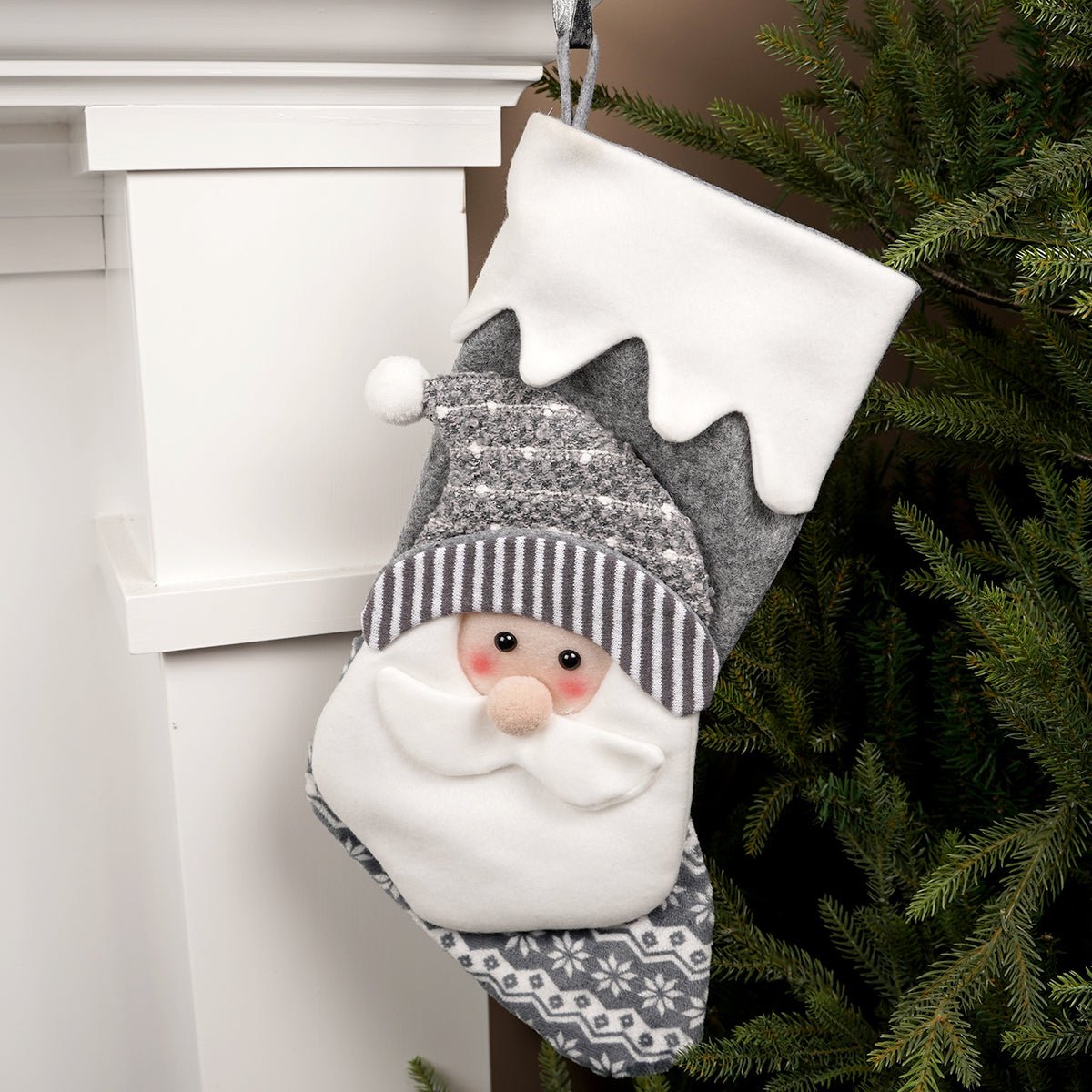 18Inch Santa Snowman Stocking - Christmas Place
