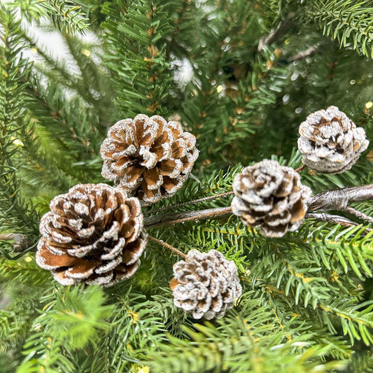 25Inch Pinecone Spray Ice