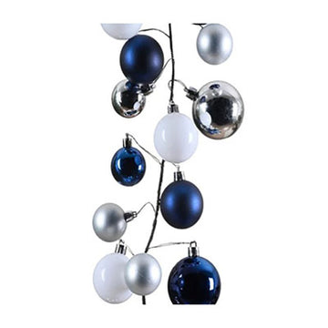 70in Ball Garland, Blue and White