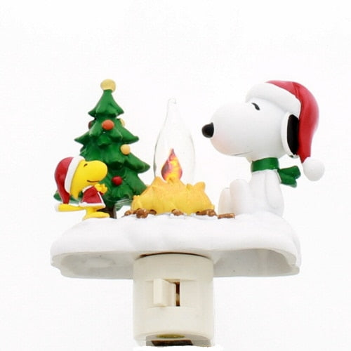 Snoopy Camp Fire Flicker Night Light