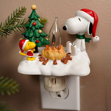 Snoopy Camp Fire Flicker Night Light - Christmas Place