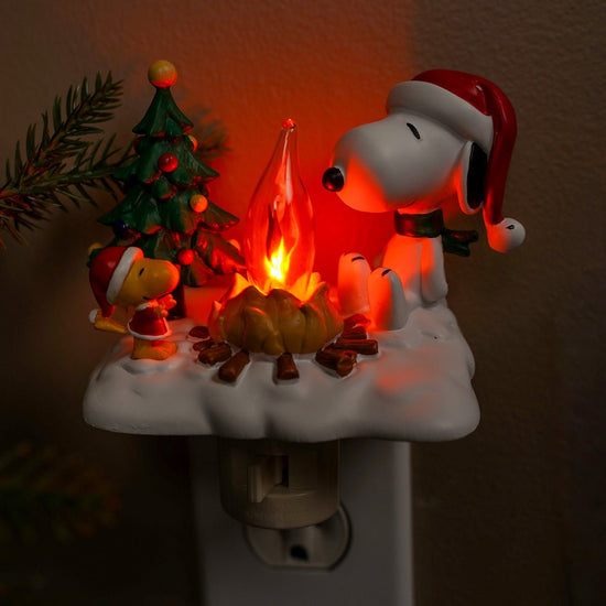 Snoopy Camp Fire Flicker Night Light - Christmas Place