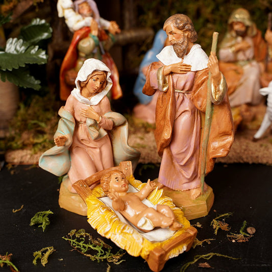 5 inch Holy Family Set (Crib Included) - Christmas Place