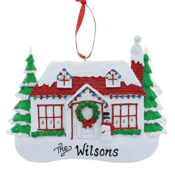 Red Roof House Ornament