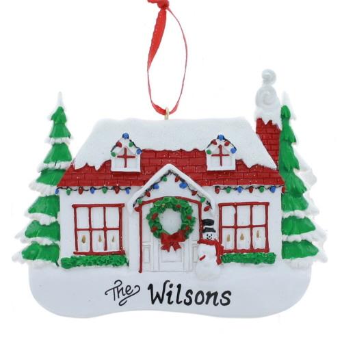 Red Roof House Ornament