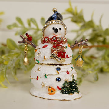 Snowman With Birds Trinket Box - Christmas Place