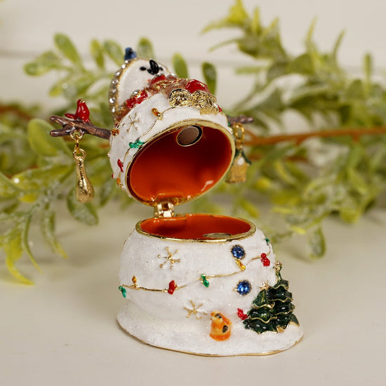 Snowman With Birds Trinket Box - Christmas Place