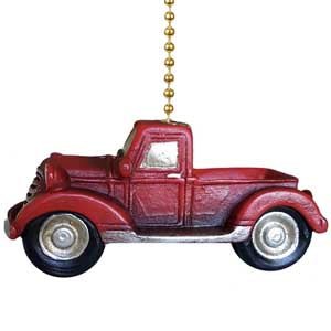 Red Truck Fan Pull Gold Chain Pull - Christmas Place