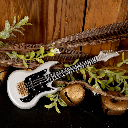 Guitar Christmas Ornament 3 Styles White Electric - Christmas Place