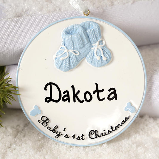 Baby Booties Blue Ornament