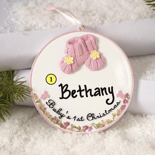 Baby Booties Pink Ornament