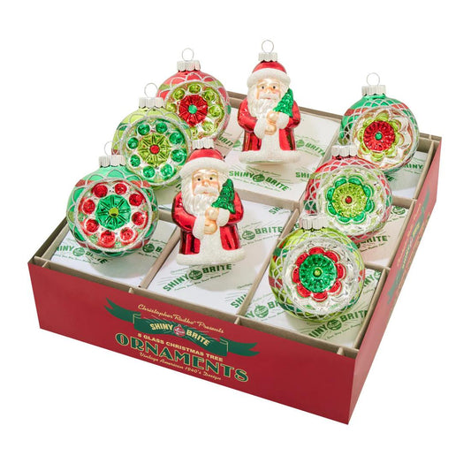 Hs Figures And Reflector Rounds Ornament Set of 8