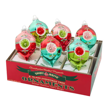 Ff Decorated Reflector Tulips Ornament Set of 6