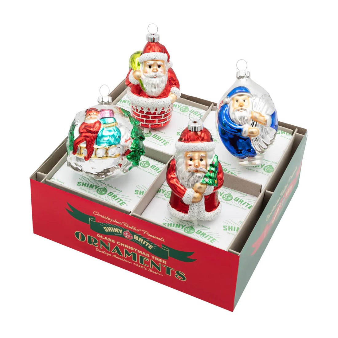 CC Santa Figure Ornaments 4 Count - Christmas Place