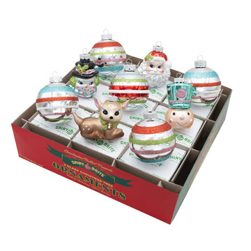FF Decorated Rounds And Figure Ornaments 9 Count