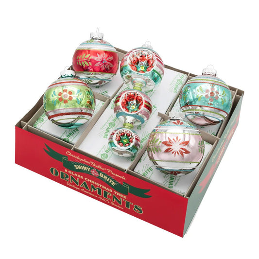 FF Decorated Rounds And Shape Ornaments 5 Count - Christmas Place