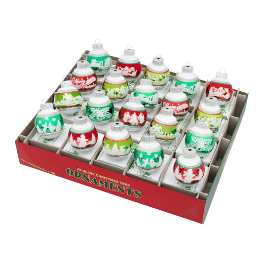 HS Signature Flocked Round Ornaments 20 Count - Christmas Place