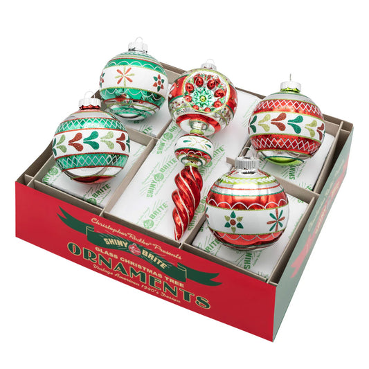 HS Decorated Rounds And Shape Ornaments 5 Count