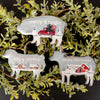 4IN TIN SNOW SCENE ANIMAL ORN/3