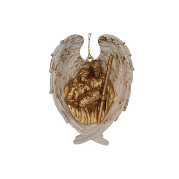 Gold Holy Family In wings Ornament - Christmas Place