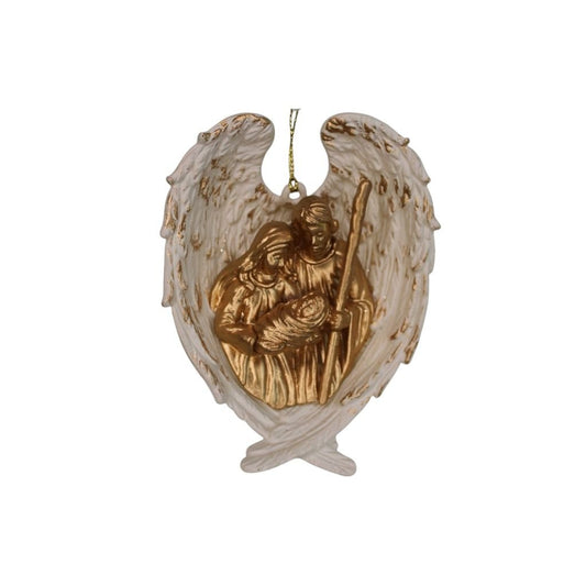 Gold Holy Family In wings Ornament - Christmas Place