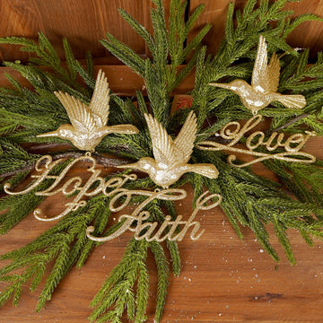 Gold Hummingbird Word Ornaments 3 Styles Christmas Place