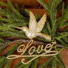 Gold Hummingbird Word Ornaments 3 Styles Love Christmas Place