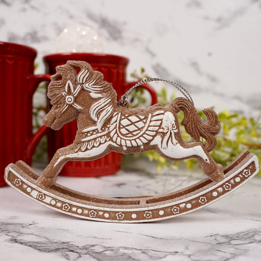 5Inch Gingerbread Rocking Horse Ornament - Christmas Place