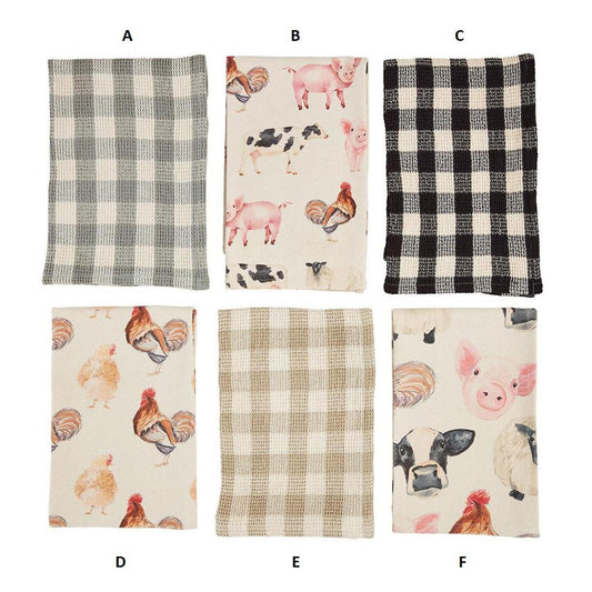 Farm Animal Checkered Towel
