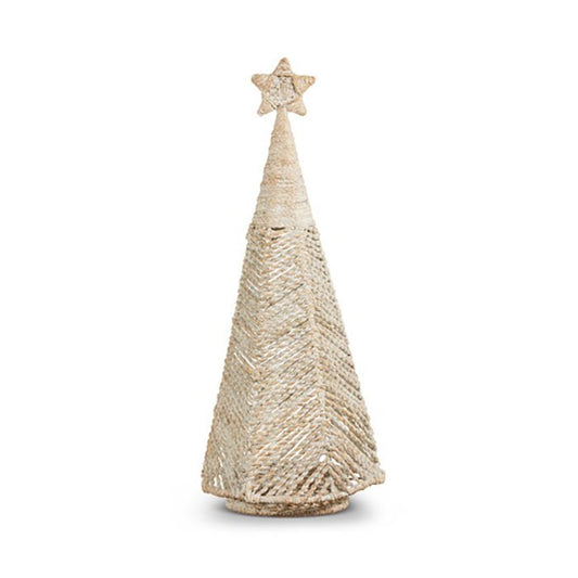 26in Whitewash Woven Tabletop Tree