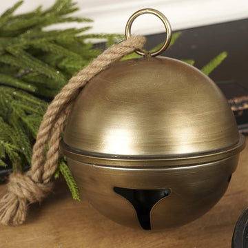 9in Antique Gold Jingle Bell Ornament