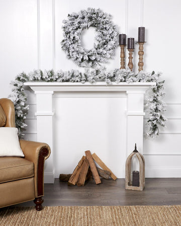 9ft x10 in Balsam Snowy Flocked Garland