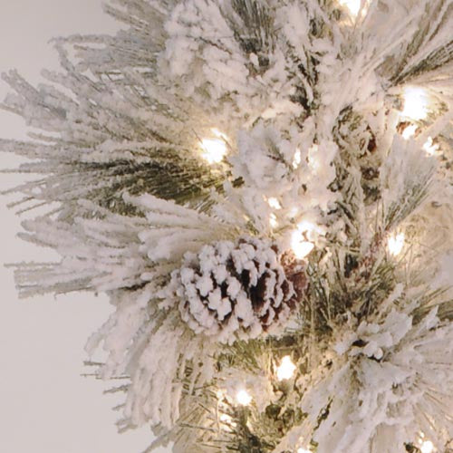 12 Ft Snowy Flocked Long Needle
