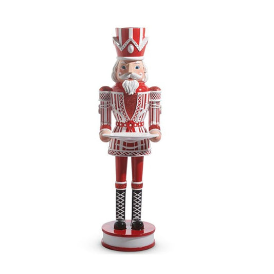 3ft Peppermint Nutcracker With Tray