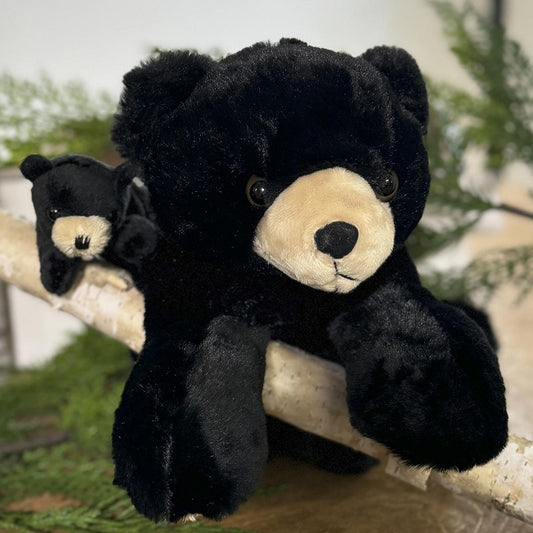 12in Black Bear with Baby