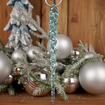 9IN BRIGHT BLUE ICICLE ORN - Christmas Place