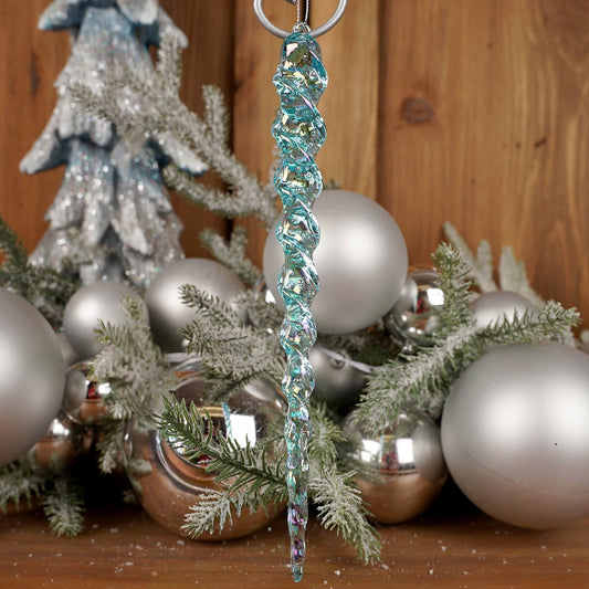 9IN BRIGHT BLUE ICICLE ORN - Christmas Place