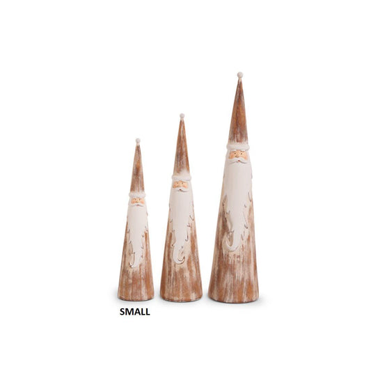 11.5In Natural Distressed Cone Santa