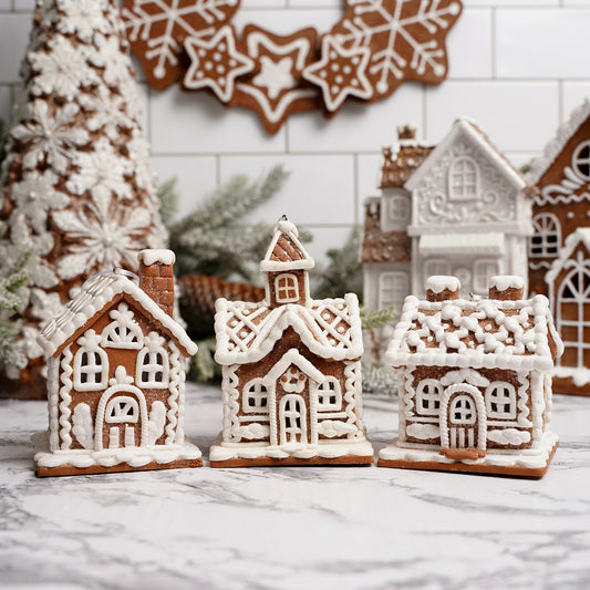 Lighted Brown Gingerbread House Ornament