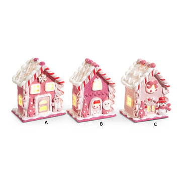 4In Lit Gingerbread House Ornament