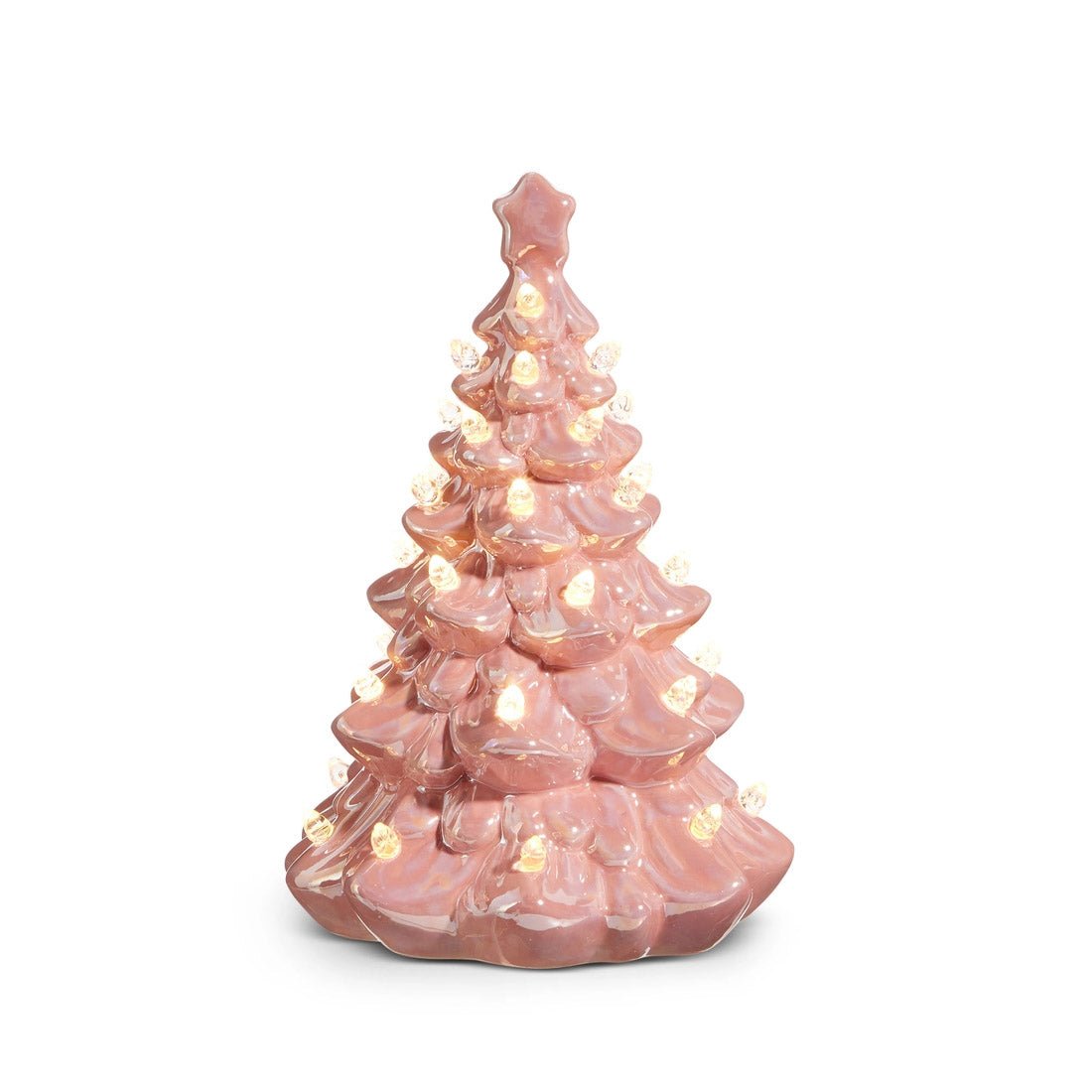 8 Inch Lighted Pink Vintage Tree - Christmas Place