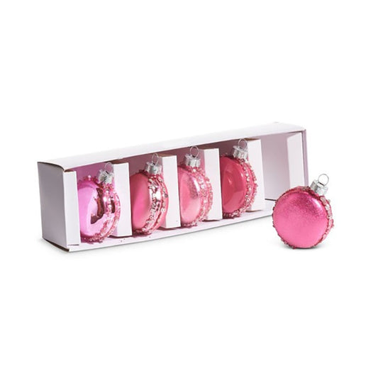 Pink Macaroon Ornament Set of 5