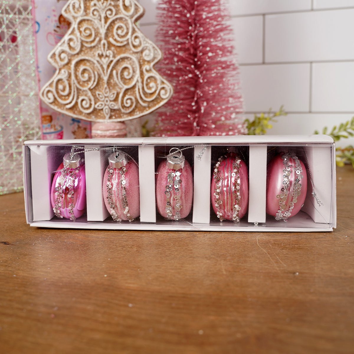 Pink Macaroon Ornament Set of 5 - Christmas Place