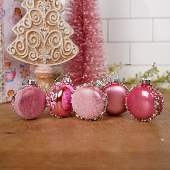 Pink Macaroon Ornament Set of 5 - Christmas Place
